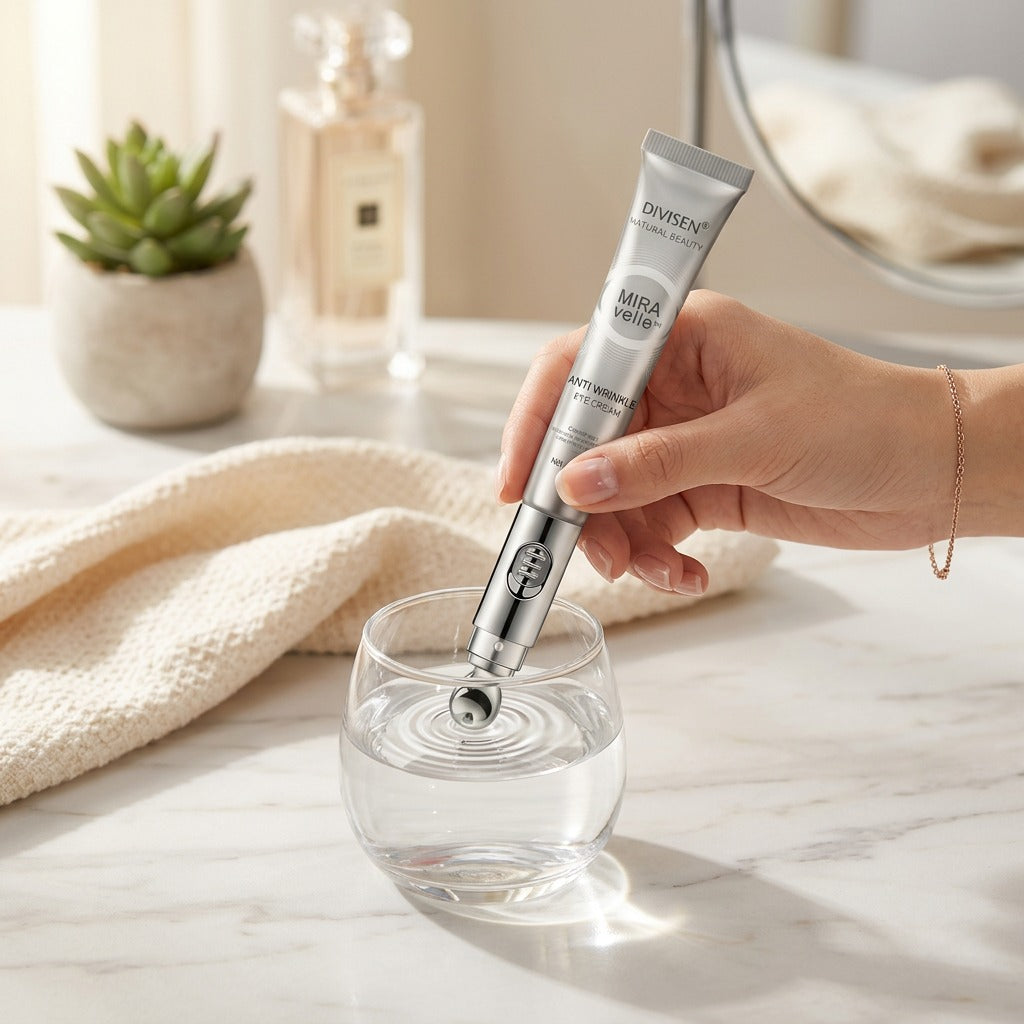 Miravelle™ — Sérum Eléctrico · Masajea, Hidrata y Borra Ojeras