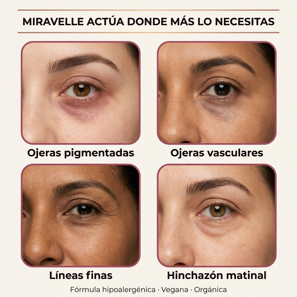 Miravelle™ — Sérum Eléctrico · Masajea, Hidrata y Borra Ojeras