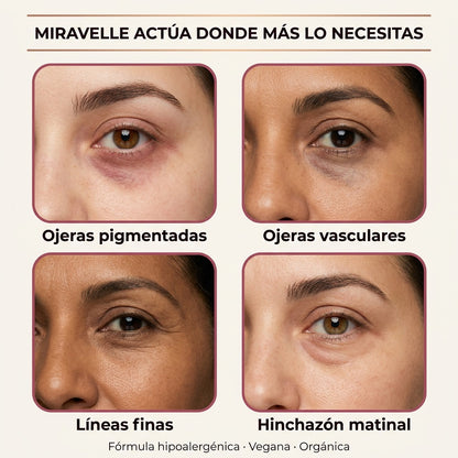 Miravelle™ — Sérum Eléctrico · Masajea, Hidrata y Borra Ojeras