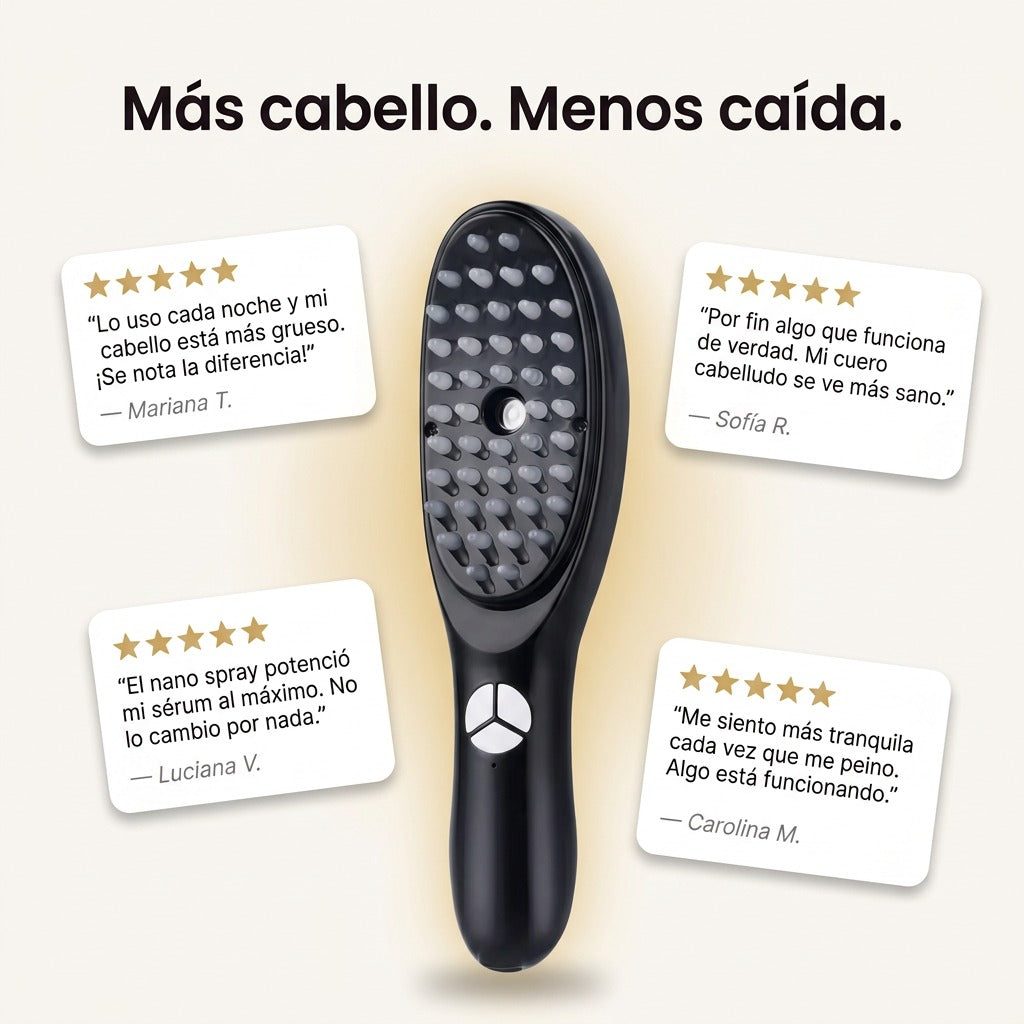 Growelle™ Cepillo Capilar LED [Anticaída & Crecimiento]