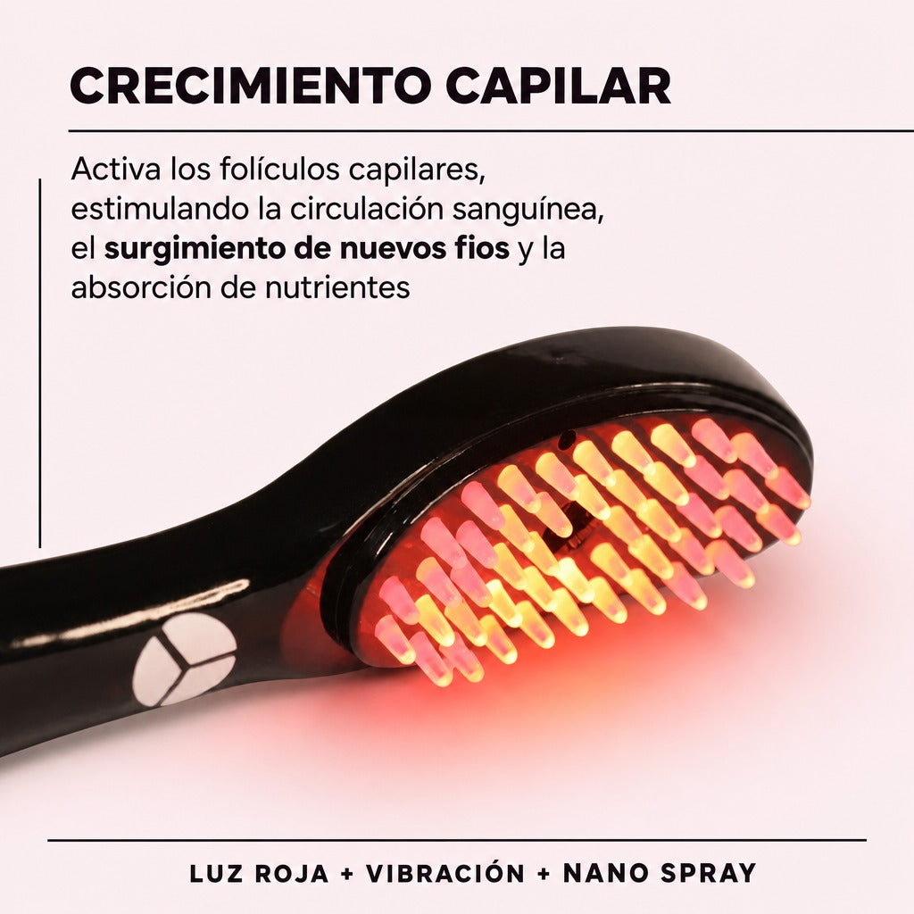 Growelle™ Cepillo Capilar LED [Anticaída & Crecimiento]